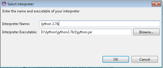 Select Jython Interpreter
