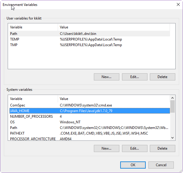 JAVA_HOME Environment Variable